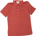 PENGUIN Mens Polo Shirt Medium Red Striped Cotton Vintage Penguin and Second-Hand Penguin from Messina Hembry 
