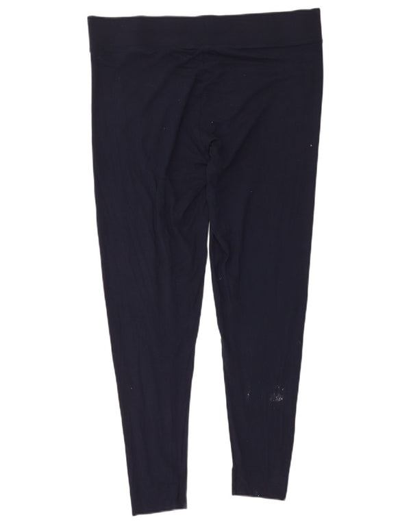 Marks & Spencer Womens Leggings UK 18 XL Navy Blue Viscose