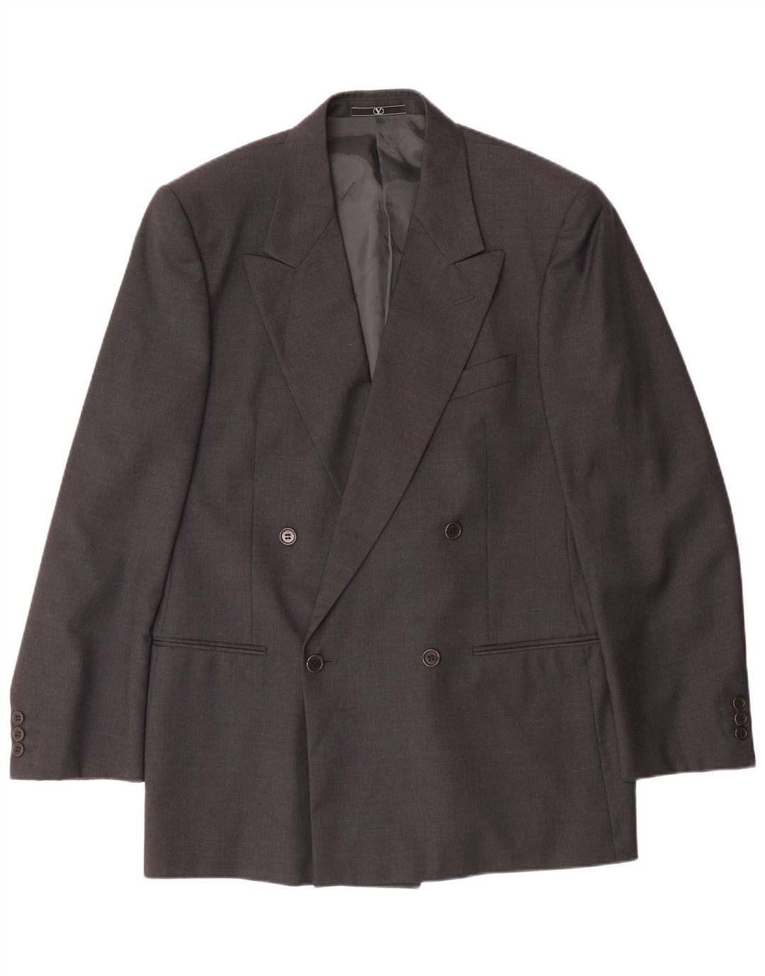 VALENTINO Mens Double Breasted 2 Piece Suit IT 50 Large W34 L30  Grey