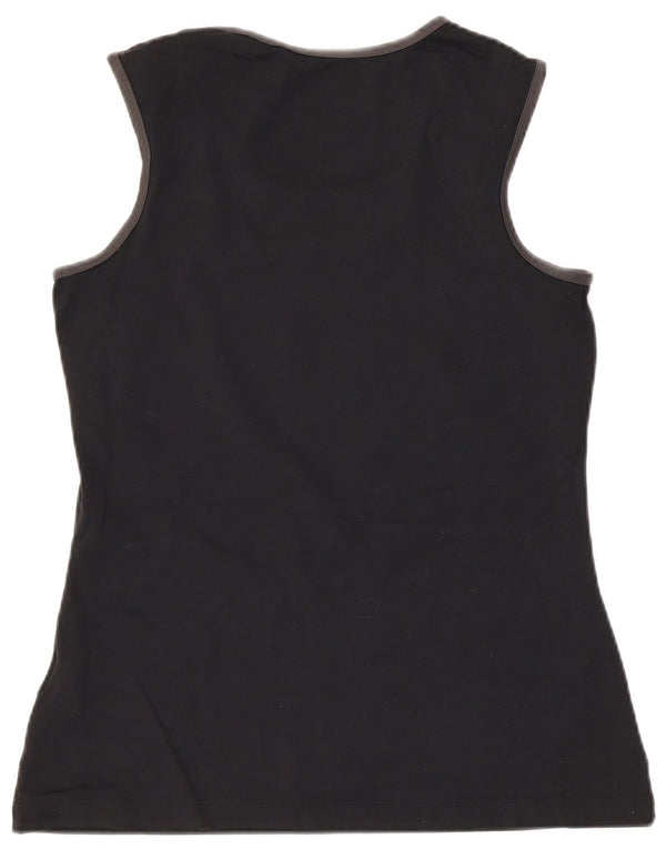 Nike Womens Dri Fit Graphic Vest Top UK 12 Medium Black Nylon