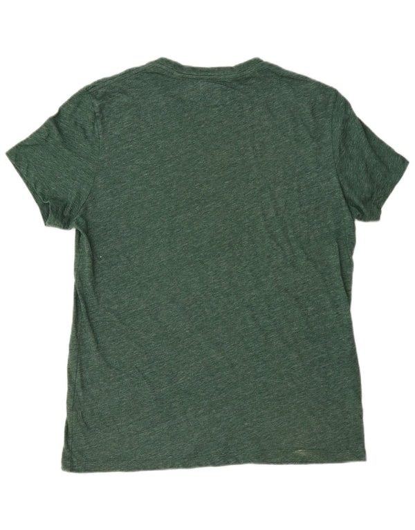 Jack Wills Mens T-Shirt Top Large Green Flecked Cotton