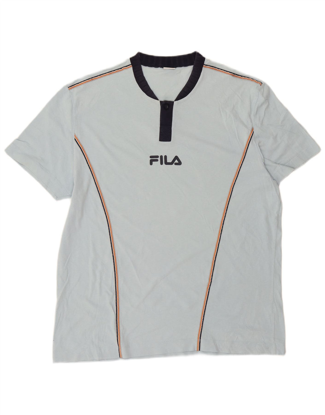 Fila Mens T-Shirt Top Large Blue Cotton