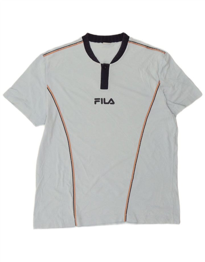 Fila Mens T-Shirt Top Large Blue Cotton