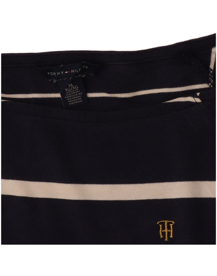 Tommy Hilfiger Womens Top Long Sleeve UK 18 XL Navy Blue Striped