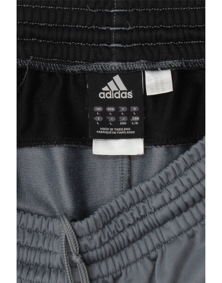 ADIDAS Mens Tracksuit Trousers Large Grey Colourblock