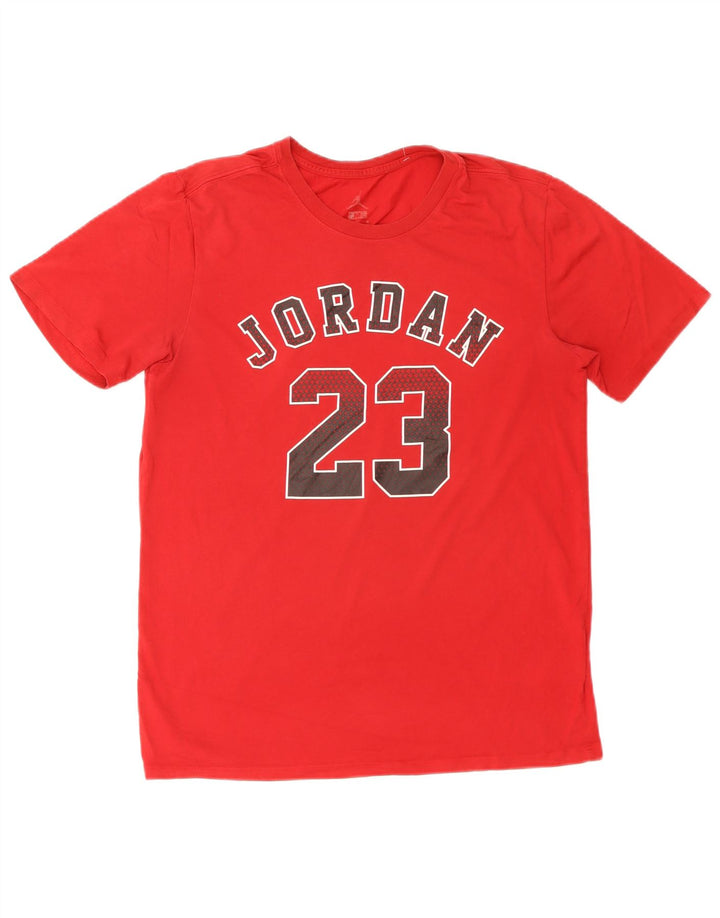 JORDAN Mens Dri Fit Graphic T-Shirt Top Medium Red Cotton