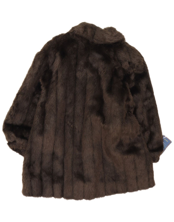 Nicola D' Angelo Womens Faux Fur Overcoat UK 16 Large Brown