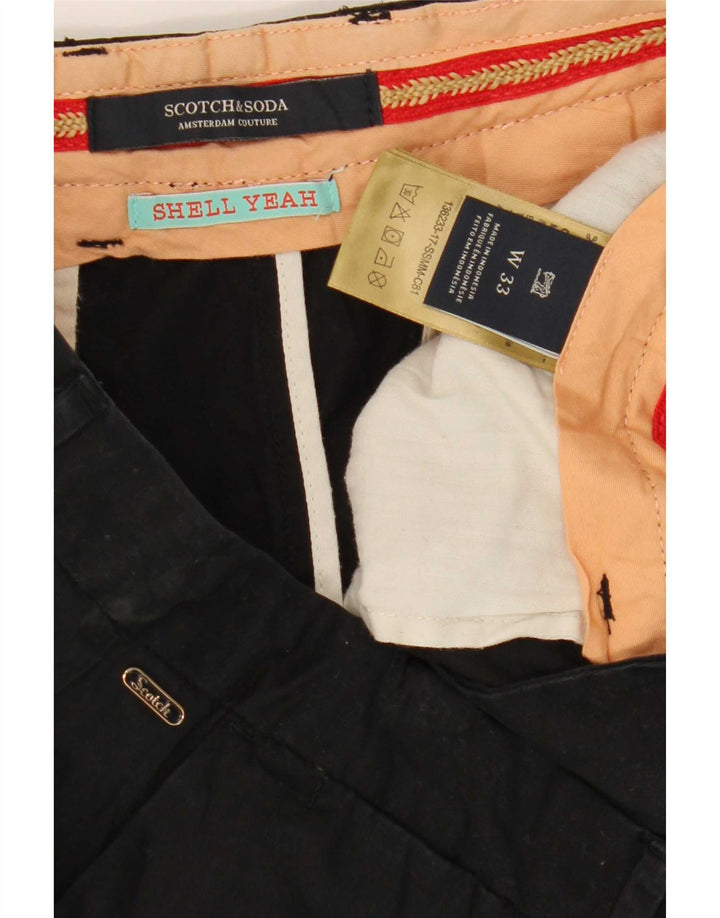 Scotch & Soda Mens Chino Shorts W33 Medium Black Cotton