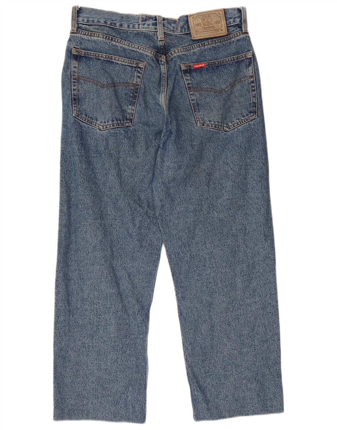 Invicta Mens Cropped Straight Jeans W32 L24 Blue Cotton