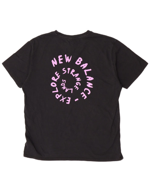 New Balance Mens Graphic T-Shirt Top XL Black Cotton
