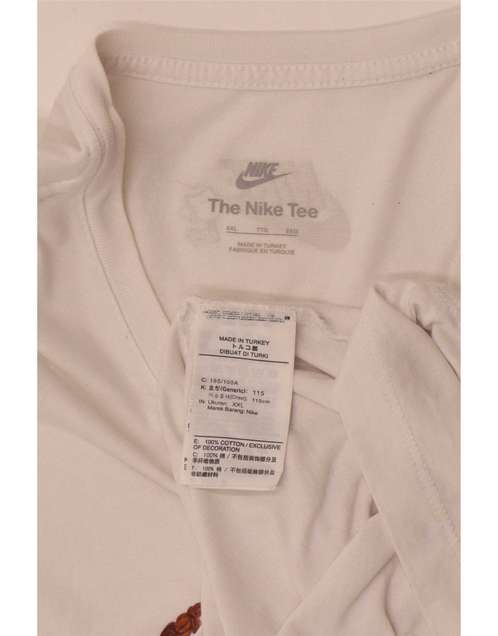 Nike Mens Graphic T-Shirt Top 2XL White Cotton
