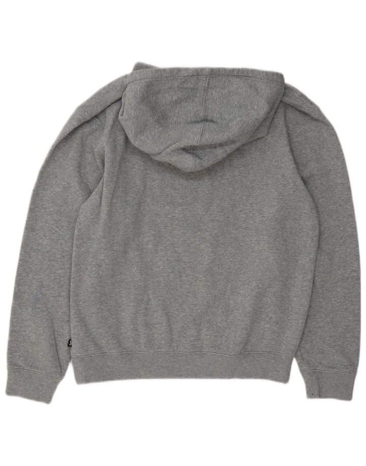 NIKE Mens Graphic Hoodie Jumper Small Grey Cotton