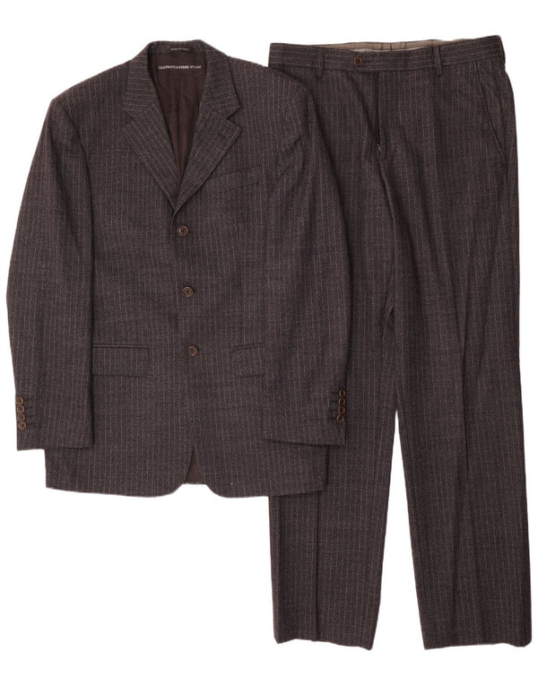 Gianfranco Ferre Mens 2 Piece Suit UK 38 Medium W34 L33 Grey Pinstripe