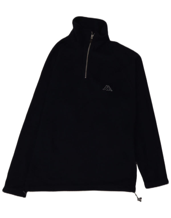 KAPPA Mens Zip Neck Fleece Jumper Medium Navy Blue