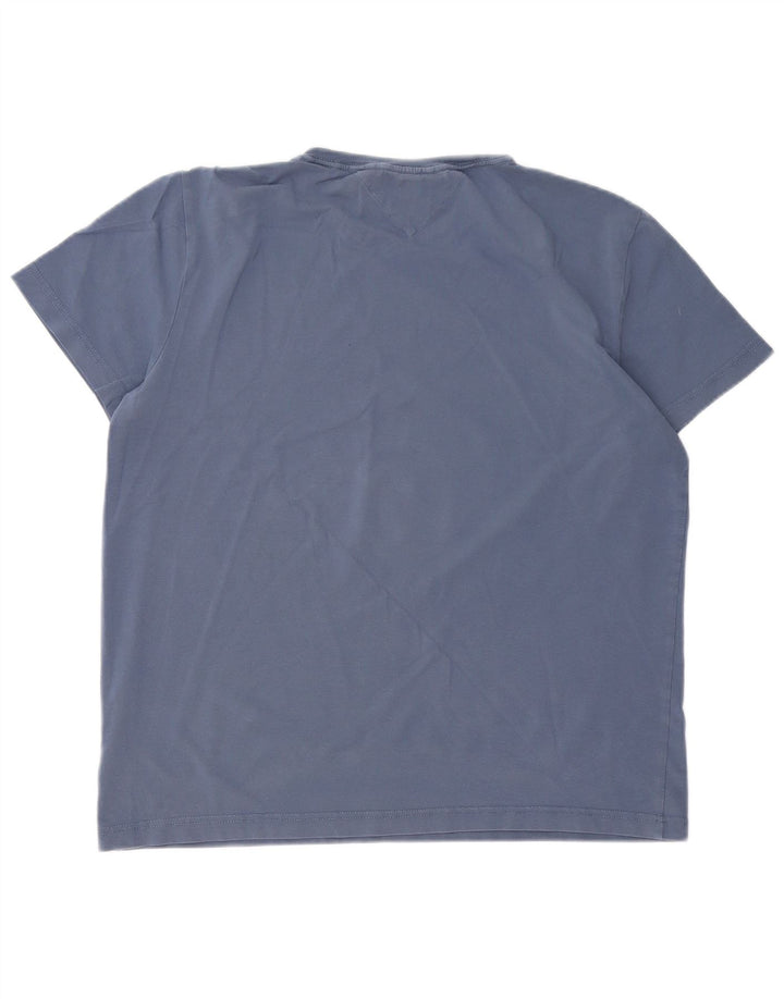 TOMMY HILFIGER Womens Slim Fit T-Shirt Top UK 18 XL Blue Cotton