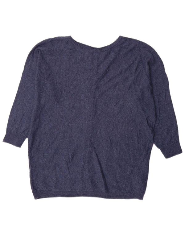 Fat Face Womens 3/4 Sleeve Oversized Cardigan Sweater UK 14 Large Navy Blue