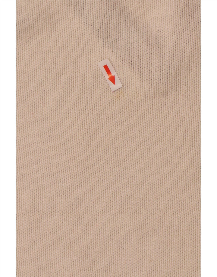 Tommy Hilfiger Mens V-Neck Jumper Sweater Medium Off White Cotton