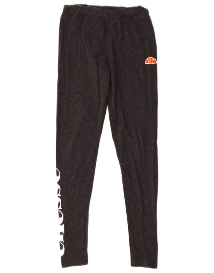Ellesse Womens Graphic Leggings UK 10 Small Grey Cotton