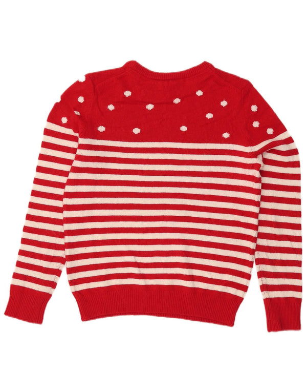 Crew Clothing Womens Boat Neck Jumper Sweater UK 12 Medium Red Striped