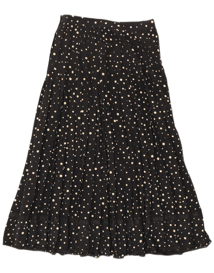 Vintage Womens A-Line Skirt W28 Medium Black Spotted