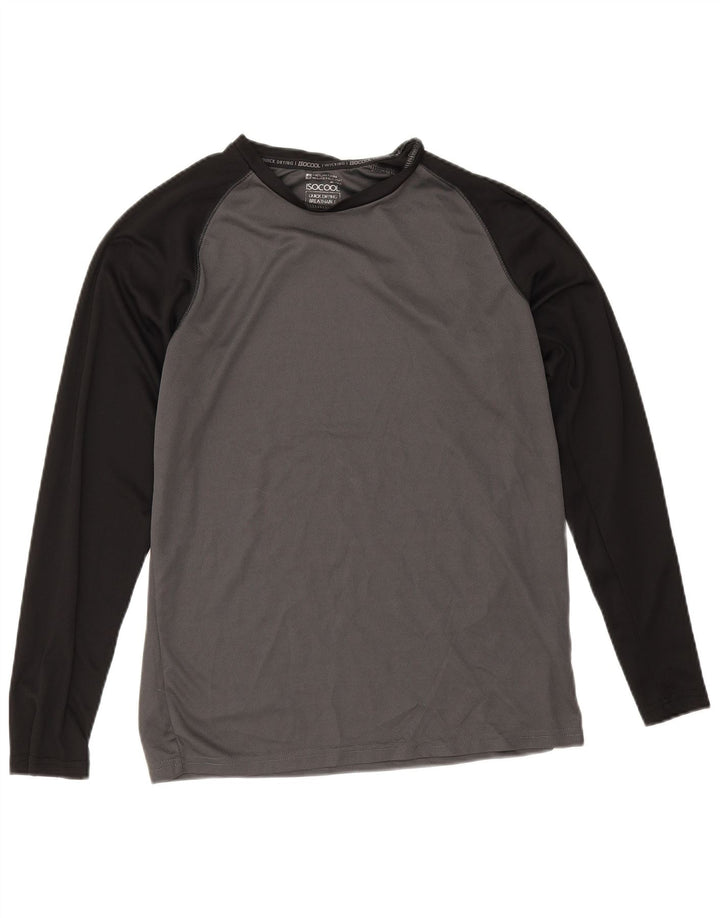 Mountain Warehouse Mens IsoCool Top Long Sleeve Small Grey Colourblock
