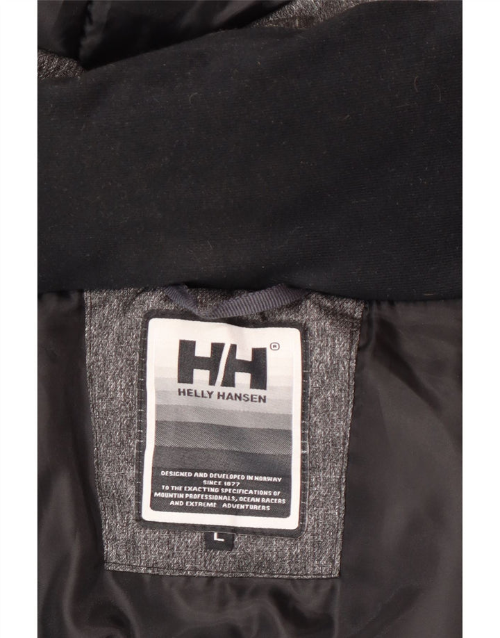 Helly Hansen Mens Hooded Parka Jacket UK 40 Large Grey Nylon