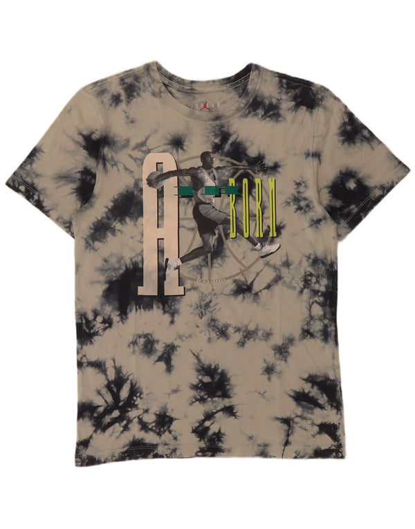 Jordan Mens Graphic T-Shirt Top Small Grey Tie Dye Cotton