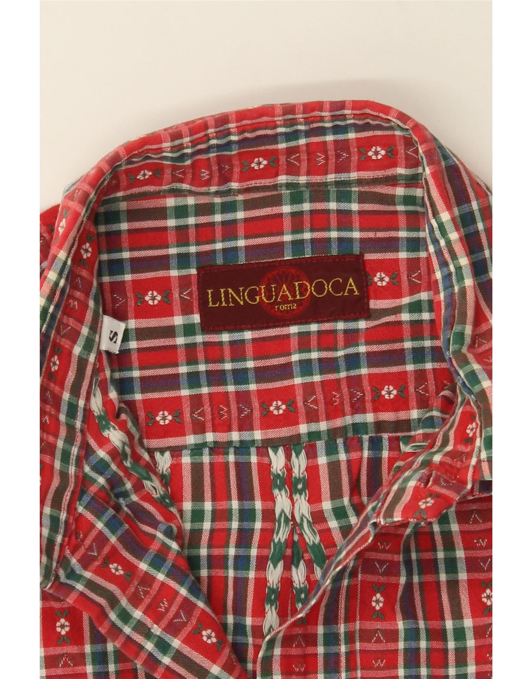 VINTAGE Mens Shirt Small Red Check Cotton Vintage Vintage and Second-Hand Vintage from Messina Hembry 
