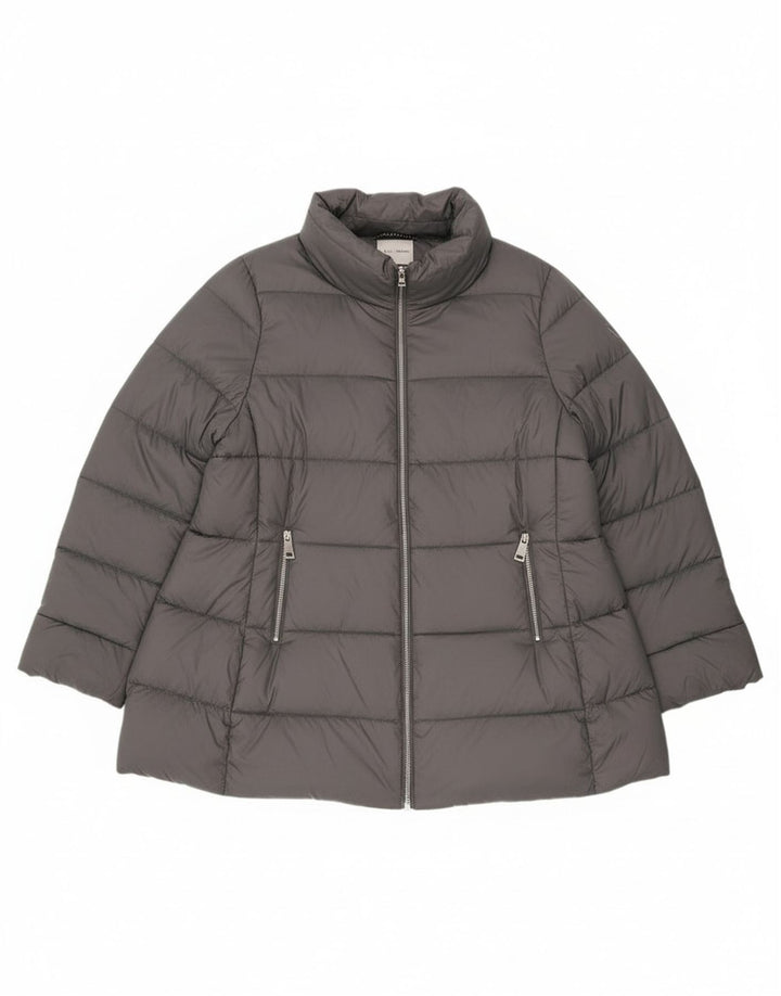 Fiorella Rubino Womens Padded Jacket UK 18 XL Grey Polyamide