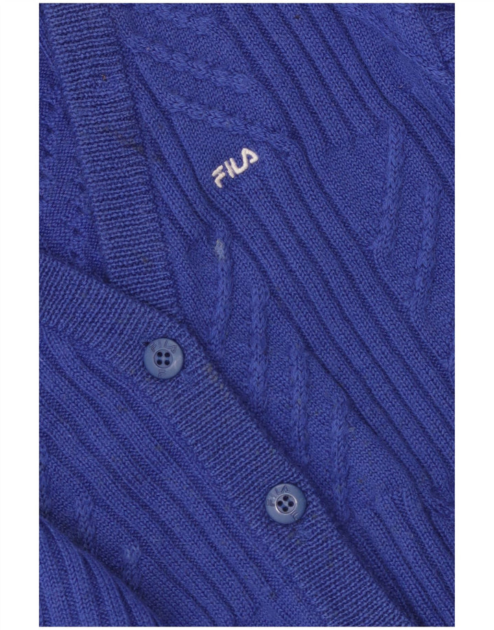 Fila Womens Cardigan Sweater IT 44 Medium Blue