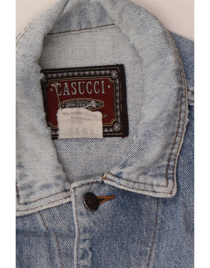 Casucci Mens Denim Jacket UK 40 Large Blue Cotton