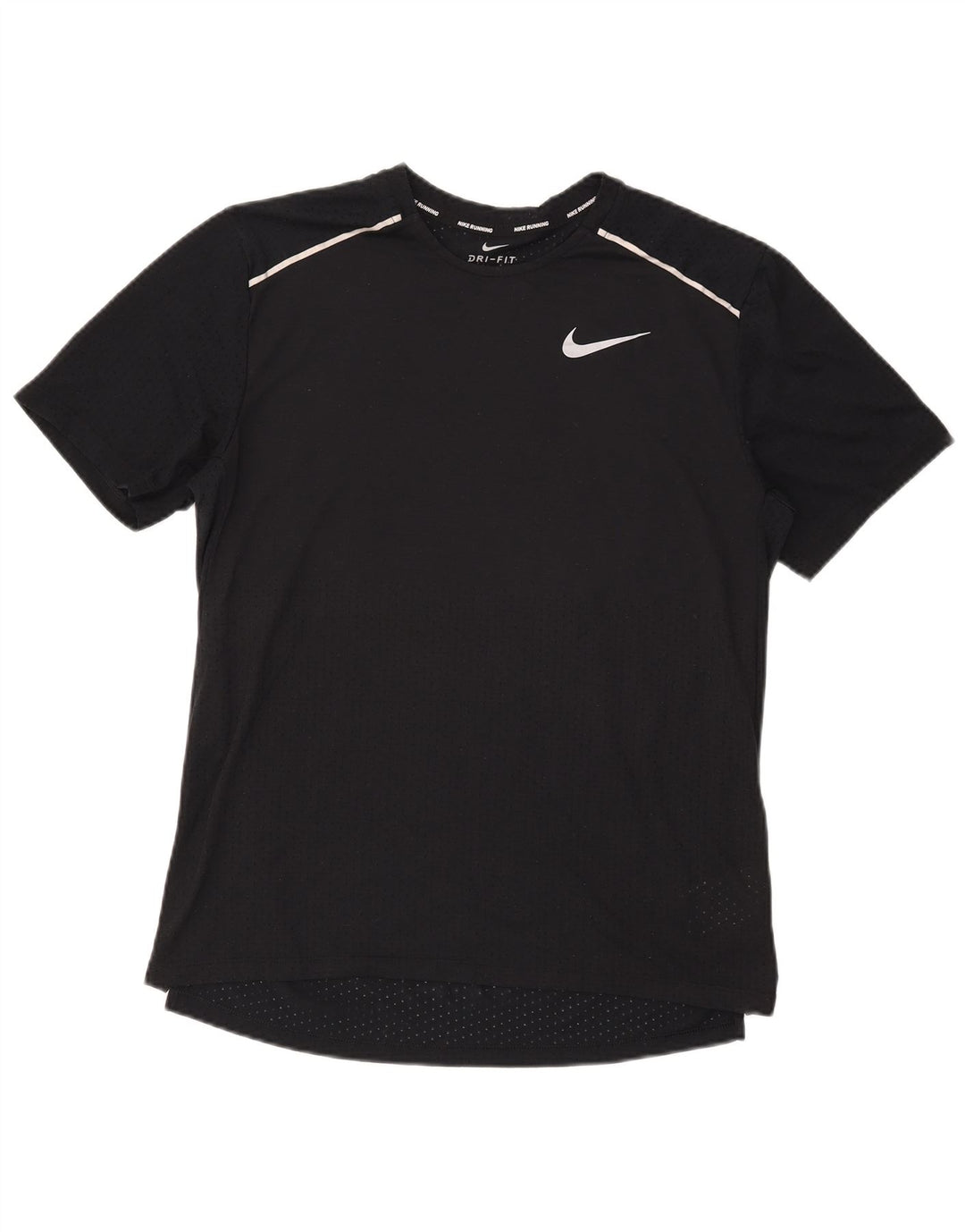 Nike Mens Dri Fit T-Shirt Top Medium Black Polyester