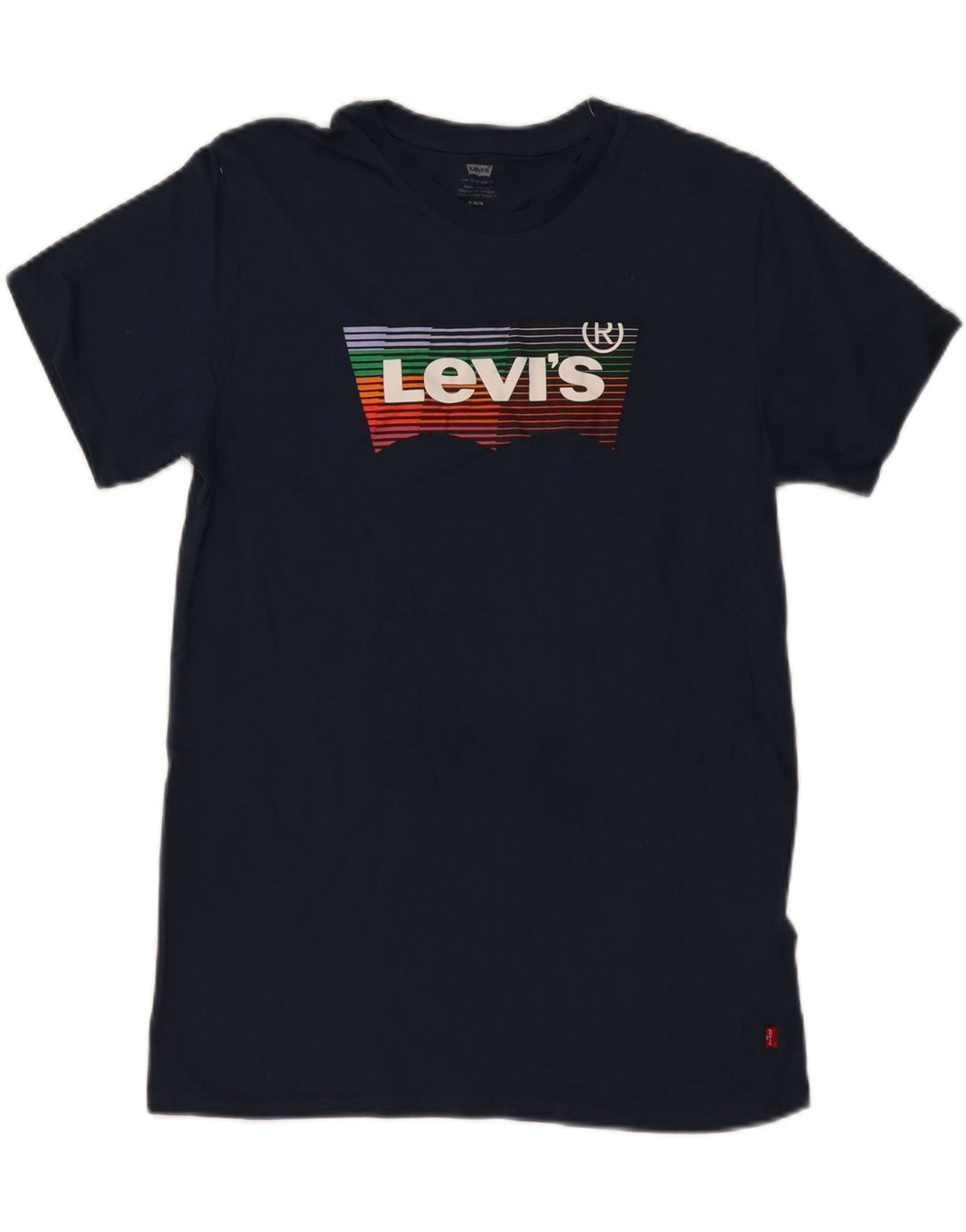 LEVI'S Mens Graphic T-Shirt Top Medium Navy Blue Cotton