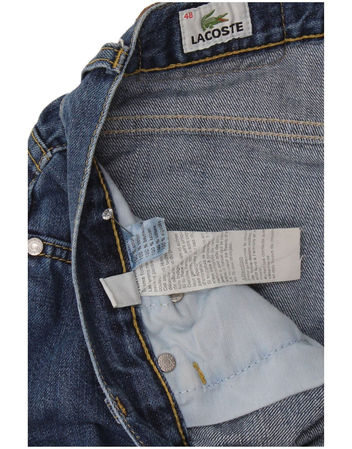 Lacoste Mens Straight Jeans Size 48 XL W36 L31 Blue Cotton