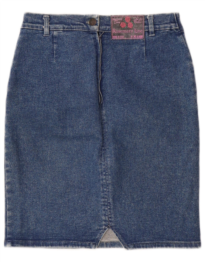 MASH Womens Denim Skirt IT 42 Medium W32 Blue Cotton