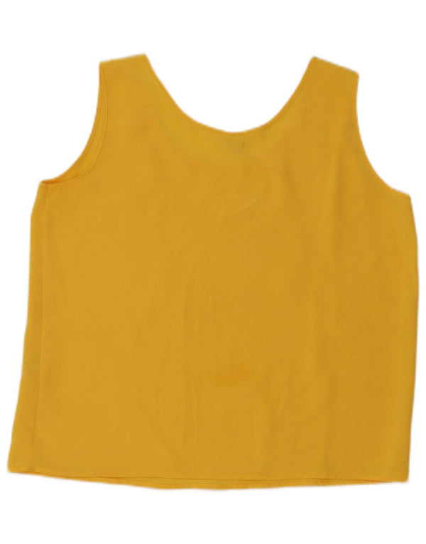 Primavera Firenze Womens Sleeveless Oversized Blouse Top US 4 Small Yellow