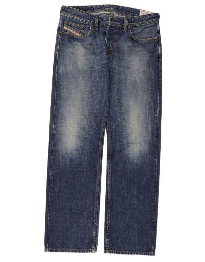 Diesel Mens Larkee Straight Jeans W34 L32 Blue Cotton