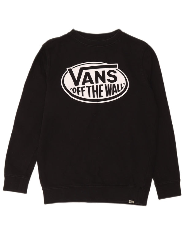 VANS Womens Graphic Sweatshirt Jumper UK 14 Medium Black Cotton