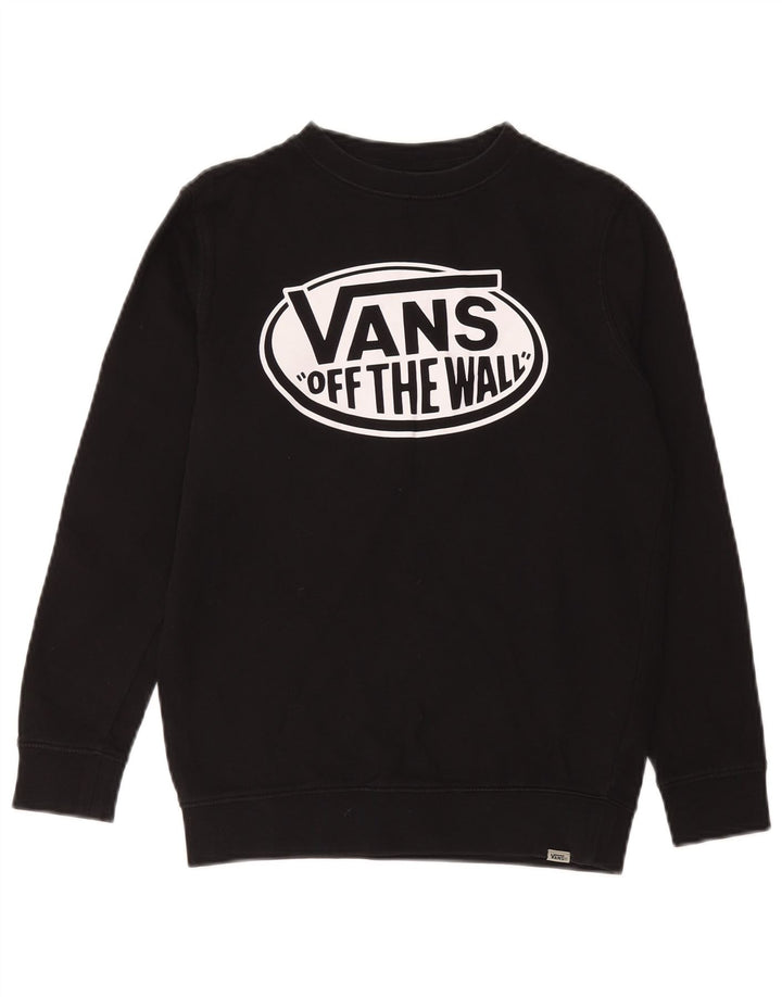 VANS Womens Graphic Sweatshirt Jumper UK 14 Medium Black Cotton