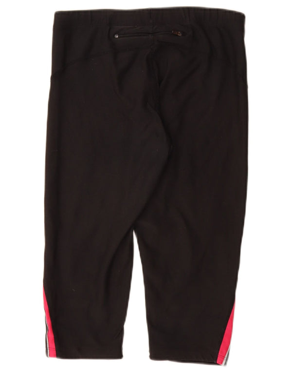 NIKE Womens Dri Fit Bermuda Sport Shorts UK 12 Medium Black Colourblock