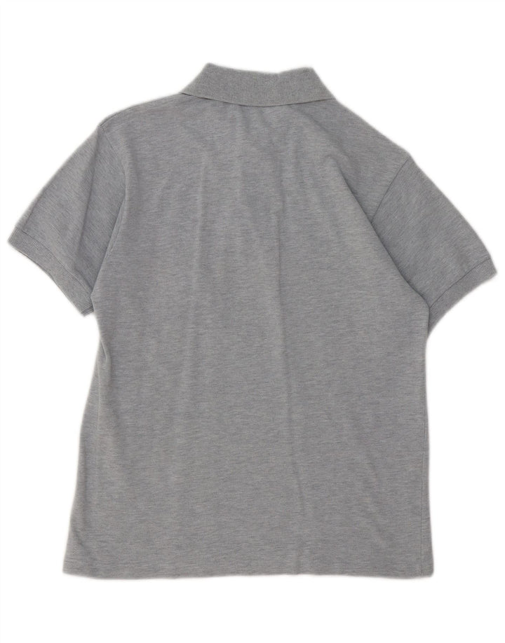LACOSTE Mens Polo Shirt Size 2 XS Grey Flecked Cotton