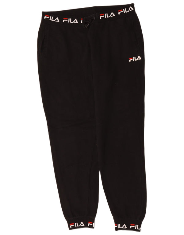 Fila Womens Graphic Tracksuit Trousers Joggers UK 18 XL Black Cotton
