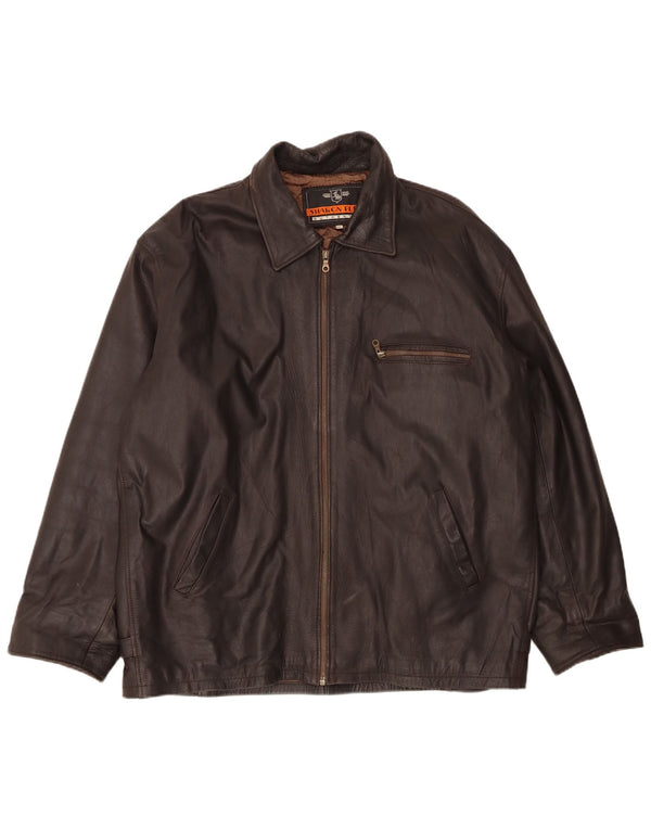 Sharon Furs Mens Leather Jacket UK 44 2XL Brown