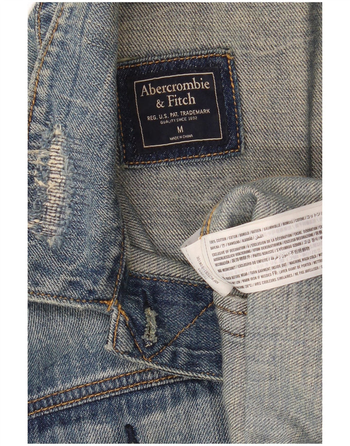 ABERCROMBIE & FITCH Womens Oversized Denim Jacket UK 14 Medium Blue Cotton
