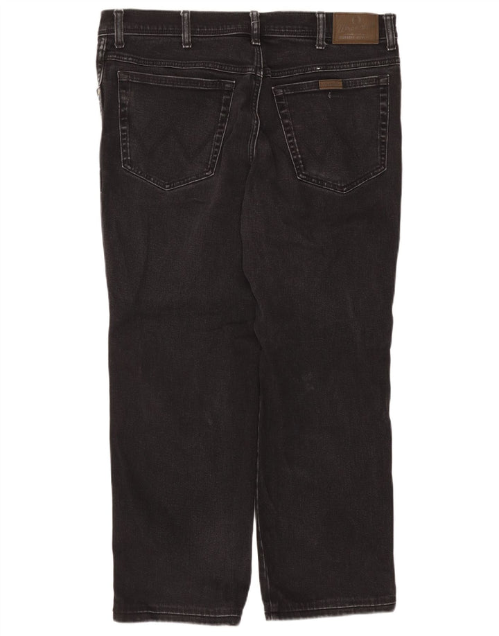 Wrangler Mens Straight Jeans W38 L27 Black Cotton