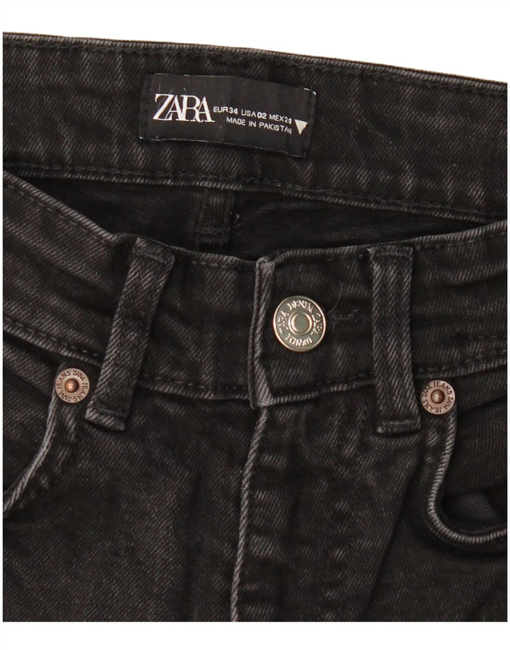 ZARA Womens Bootcut Jeans EU 34 2XS W24 L26 Black