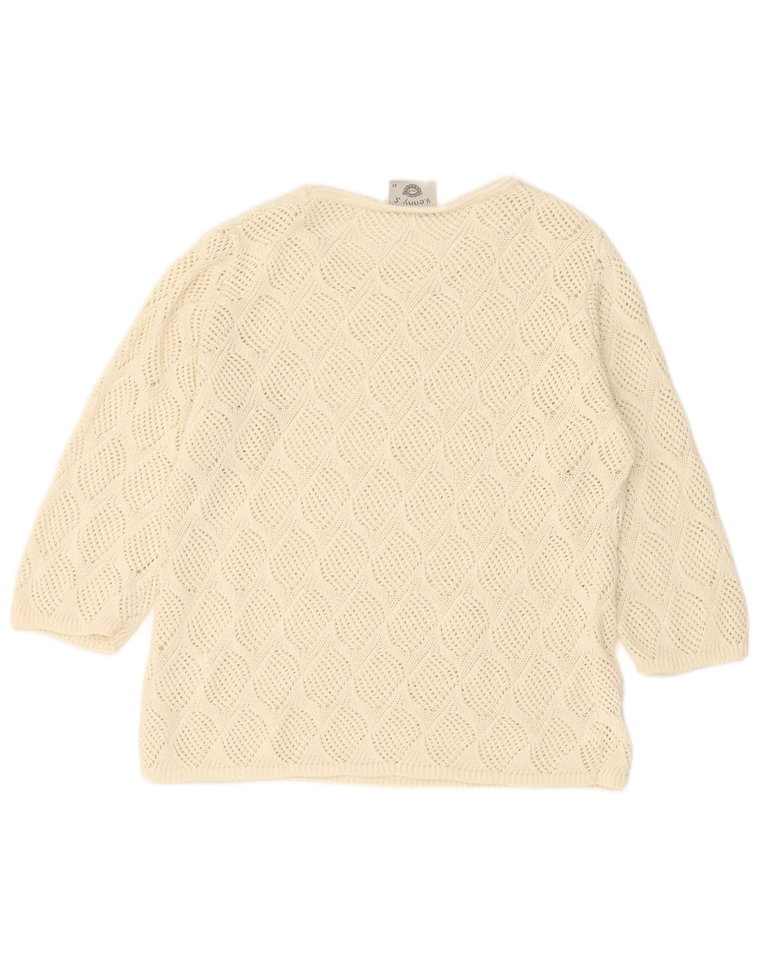 KENNY S Womens See Through Boat Neck Jumper Sweater IT 42 Medium White