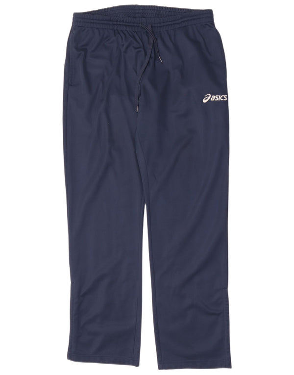 Asics Mens Tracksuit Trousers Large Navy Blue Polyester