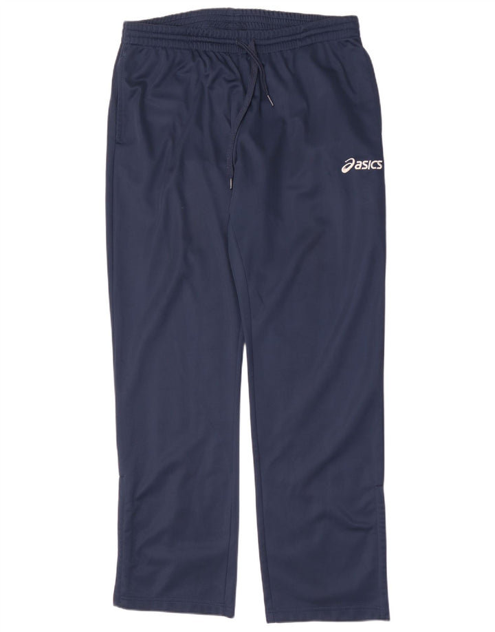 Asics Mens Tracksuit Trousers Large Navy Blue Polyester