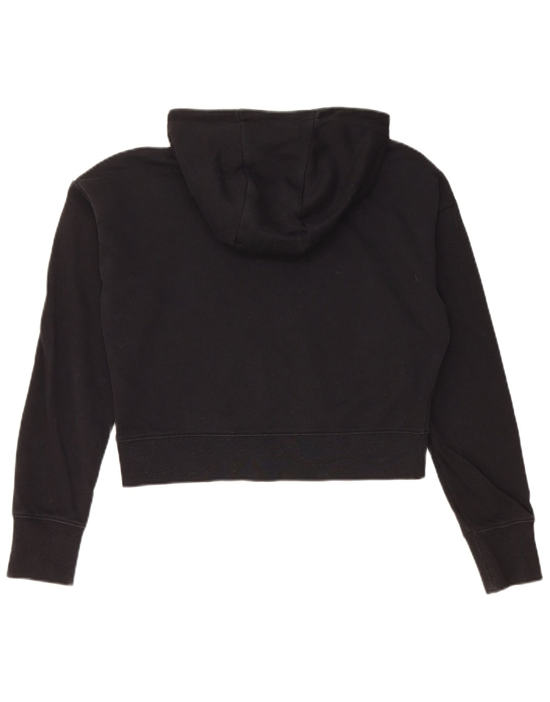 NIKE Girls Crop Graphic Hoodie Jumper 13-14 Years XL Black Cotton